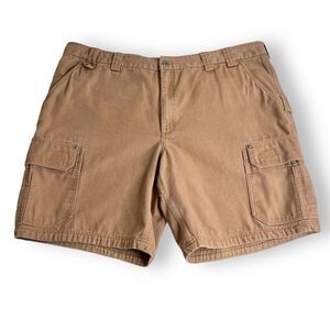 Duluth Trading Fire House 10 Inch Utility Carpenter Cargo Short Brown Men 48